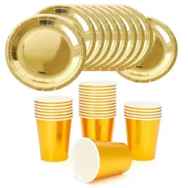 komplet-talerzyki-kubeczki-gold-zlote-panienski