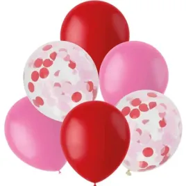 balony-matowy-mix-z-konfetti-czerwono-rozowe-folat-12-6-szt