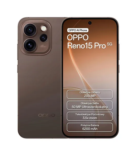 Smartfon Oppo Reno15 Pro 5G 12 GB / 512 GB NFC Dual SIM Brązowy Brown