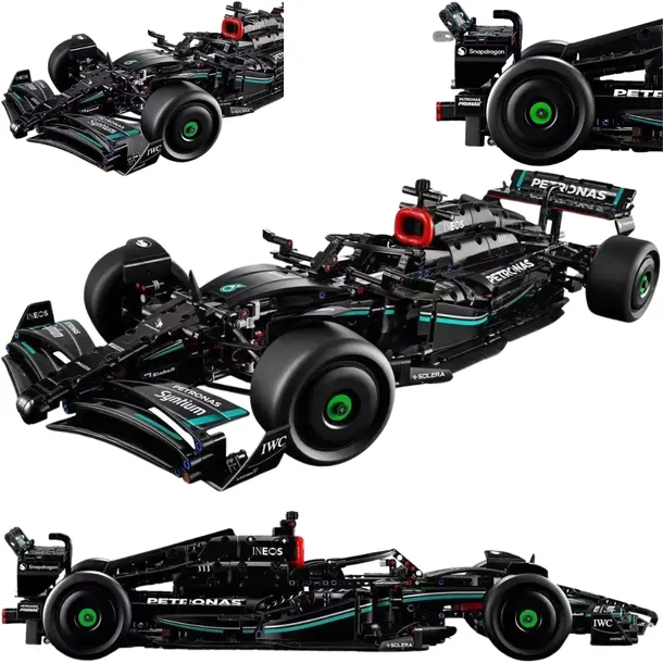 KLOCKI FORMUŁA F1 BOLID SAMOCHÓD WYŚCIGOWY MERC TECHNICZNY 1:8 PUDEŁKO 1642