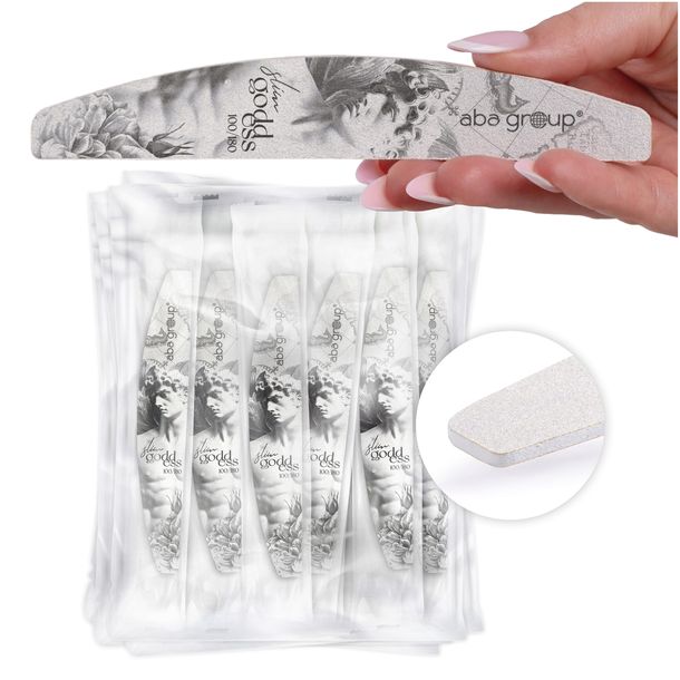 Pilnik do Paznokci Łódka Półksiężyc 100/180 Slim Folia 100 sztuk Aba Group