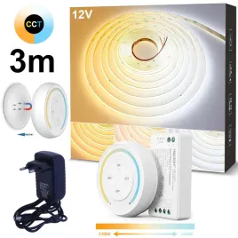 tasma-led-cob-cct-12v-2700k-6500k-3m-w-zestawie-z-zasilaczem-i-sterownikiem