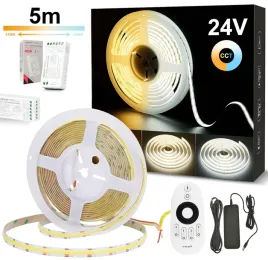 tasma-led-5m-cob-cct-24v-ze-zmienna-barwa-2700k-6500k-sterownik-zasilacz