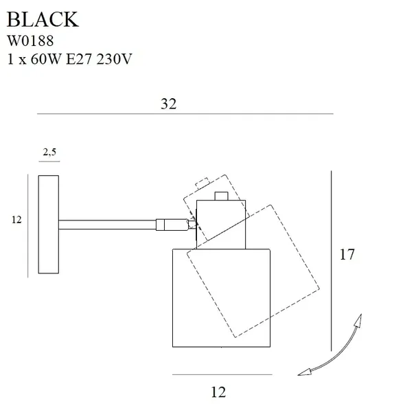 maxlight-w0188-kinkiet-black