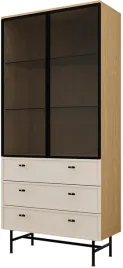 witryna-szklana-90-cm-evoria-do-salonu-dwudrzwiowa-szklane-polki-na-nozkach