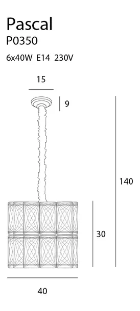 maxlight-p0350-lampa-wiszaca-pascal-40-cm
