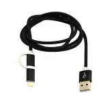kabel-2w1-usb-microusb-lightning-nylonowy-czarny-dlugosc-przewodu-1-m