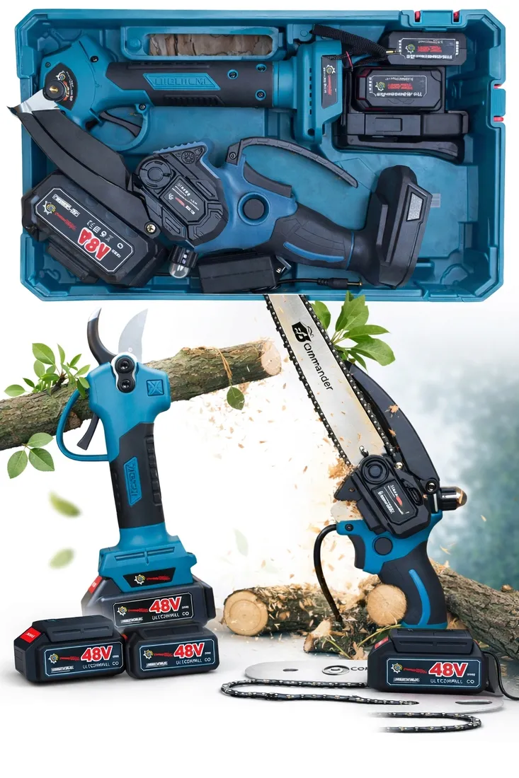 mega-zestaw-2w1-pila-pilarka-akumultorowa-sekator-48v-aku-6ah-2szt