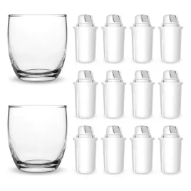 zestaw-2x-szklanka-220ml-12x-filtr-dafi-classic-do-dzbanka-filtrujacego