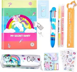 zestaw-szkolny-dla-dziewczynek-jednorozec-14-el-pamietnik-piornik