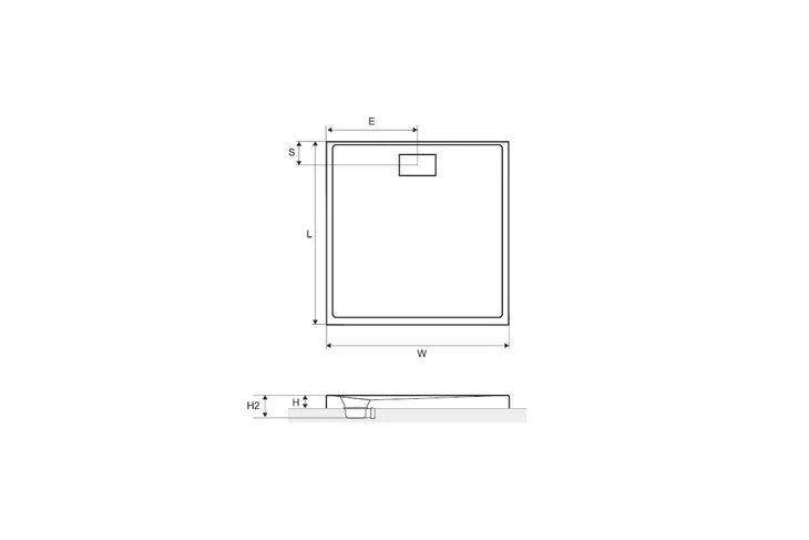 excellent-zero-brodzik-90x90cm-akrylowy-stan-nowy