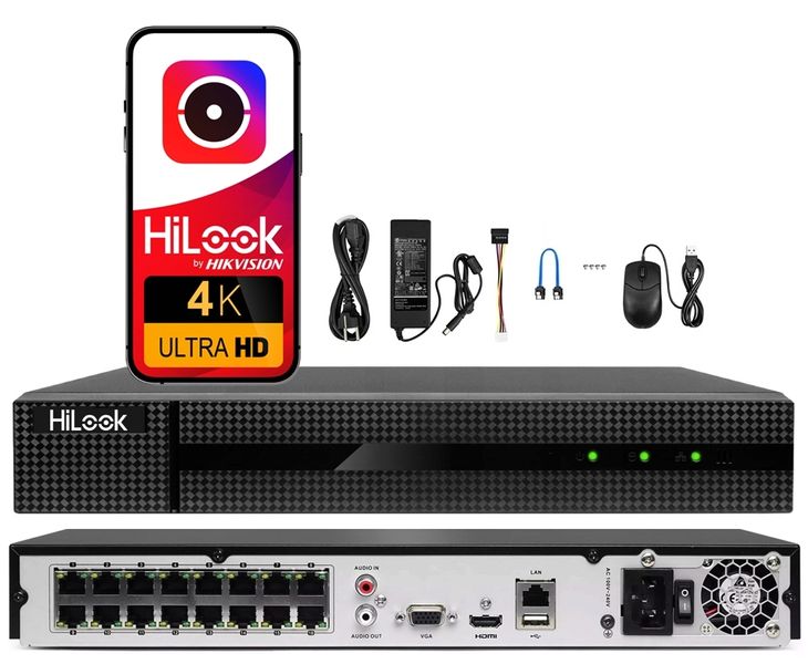 Rejestrator IP 16 kanałowy PoE do 8MPx HiLook by Hikvision NVR-216MH-C/16P
