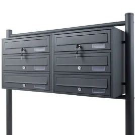 skrzynka-lokatorska-6-komor-2x3-stal-nierdzewna-stojaca-grafit-zewnetrzna