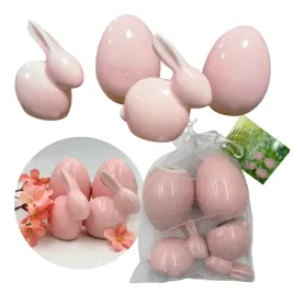 wielkanocny-swiateczne-zestaw-4-figurek-ceramicznych-rozowe-dekoracja