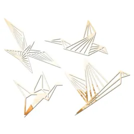 zlota-lustrzana-dekoracja-scienna-ptaki-origami-xl