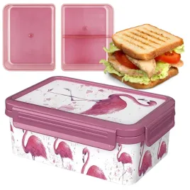 ernesto-lunchbox-pojemnik-na-zywnosc-rozowe-flamingi-dwa-wklady