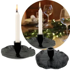 swiecznik-z-podstawka-czarny-lisc-styl-glamour
