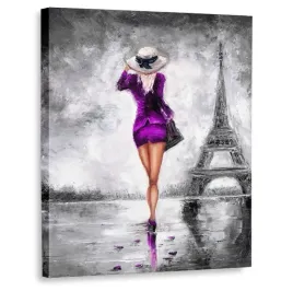 obraz-paryz-kobieta-vintage-100x120-fiolet