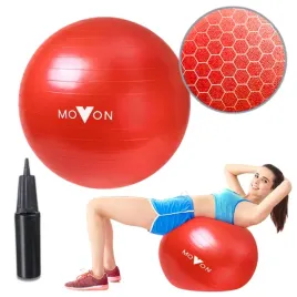 pilka-fitness-gimnastyczna-do-cwiczen-w-ciazy-65cm-czerwona-z-pompka-movon