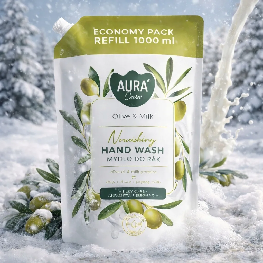 aura-care-mydlo-do-rak-uzupelniajace-mix-zapachow-zestaw-zapas-5x1000-ml-stan-nowy