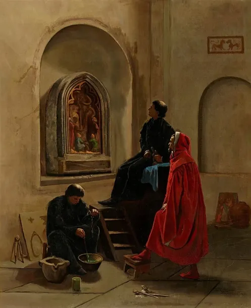 obraz-plotno-e-blashfield-artysta-maluje-kosciol