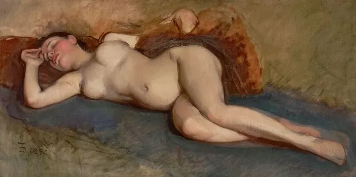obraz-plotno-frank-duveneck-1892-reclining-nude