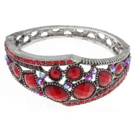 metalowa-sztywna-bransoletka-czerwone-kamienie