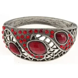 metalowa-sztywna-bransoletka-czerwone-kamienie