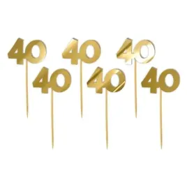 pikery-akrylowe-liczba-40-zloty-lustrzany-6-szt