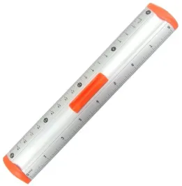 linijka-aluminiowa-20cm-pomarancz-z-uchwytem-tetis