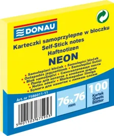 karteczki-samoprzylepne-76x76-donau-neon-zolty