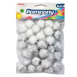 pompony-brewis-pom23-biale-metaliczne-40-sztuk
