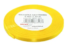 Zdjęcie produktu WSTĄŻKA SATYNOWA OZDOBNA 6MM 32M J.ŻÓŁTY BREWIS