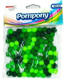 pompony-brewis-pom12-10mm-zielone-100-sztuk