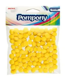 pompony-brewis-pom19-10mm-zolte-100-sztuk