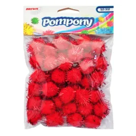 pompony-brewis-pom24-metalik-czerwone-40-sztuk