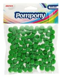 pompony-brewis-pom18-10mm-zielone-100-sztuk