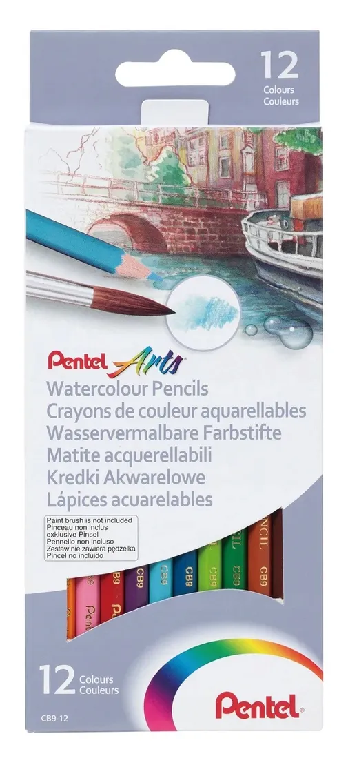 kredki-akwarelowe-12-kolorow-pentel-arts-cb9-stan-nowy