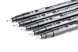 zestaw-cienkopisow-s20p-mix-5-sztuk-czarne-pentel