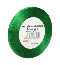 Zdjęcie produktu WSTĄŻKA SATYNOWA 6MM 32M ZIELEŃ TRAWIASTA 2 SZTUKI BREWIS