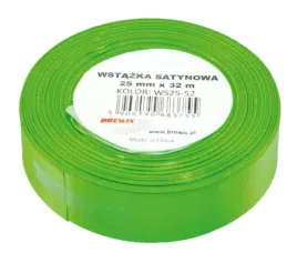 Zdjęcie produktu WSTĄŻKA SATYNOWA OZDOBNA 25MM 32M ZIELONA BREWIS
