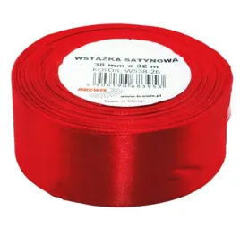 wstazka-satynowa-ozdobna-38mm-32m-czerwona-brewis