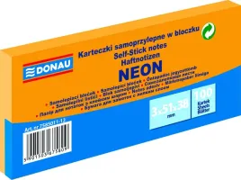 karteczki-samoprzylepne-donau-38x51x3-neon-pomar
