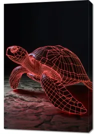 obraz-60x90cm-neonowy-zolw