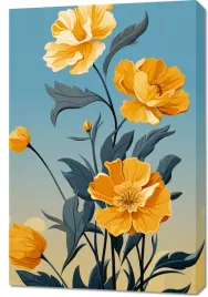 obraz-60x90cm-zloty-kwiatowy-swit