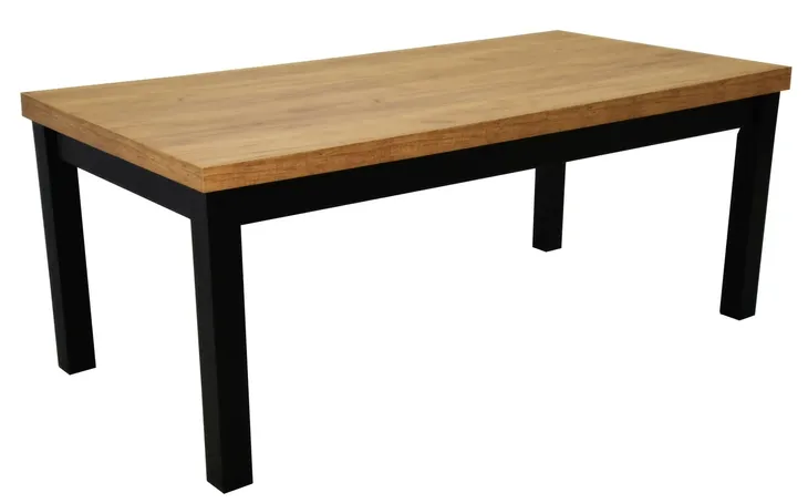 Stół duży solidny rozkładany Dąb Craft + Czarny LOFT 100x200/300