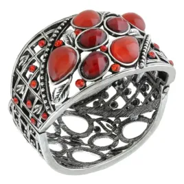 metalowa-sztywna-bransoletka-czerwone-kamienie