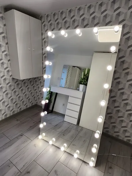 Lustro hollywood SILVER 4 stojące 100×180