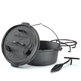 garnek-zeliwny-kuchenprofi-dutch-oven-z-akcesoriami-do-uzywania-na-grillu