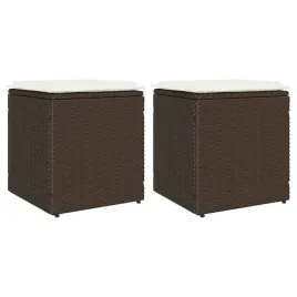 taborety-ogrodowe-z-poduszkami-2-szt-brazowe-polirattan